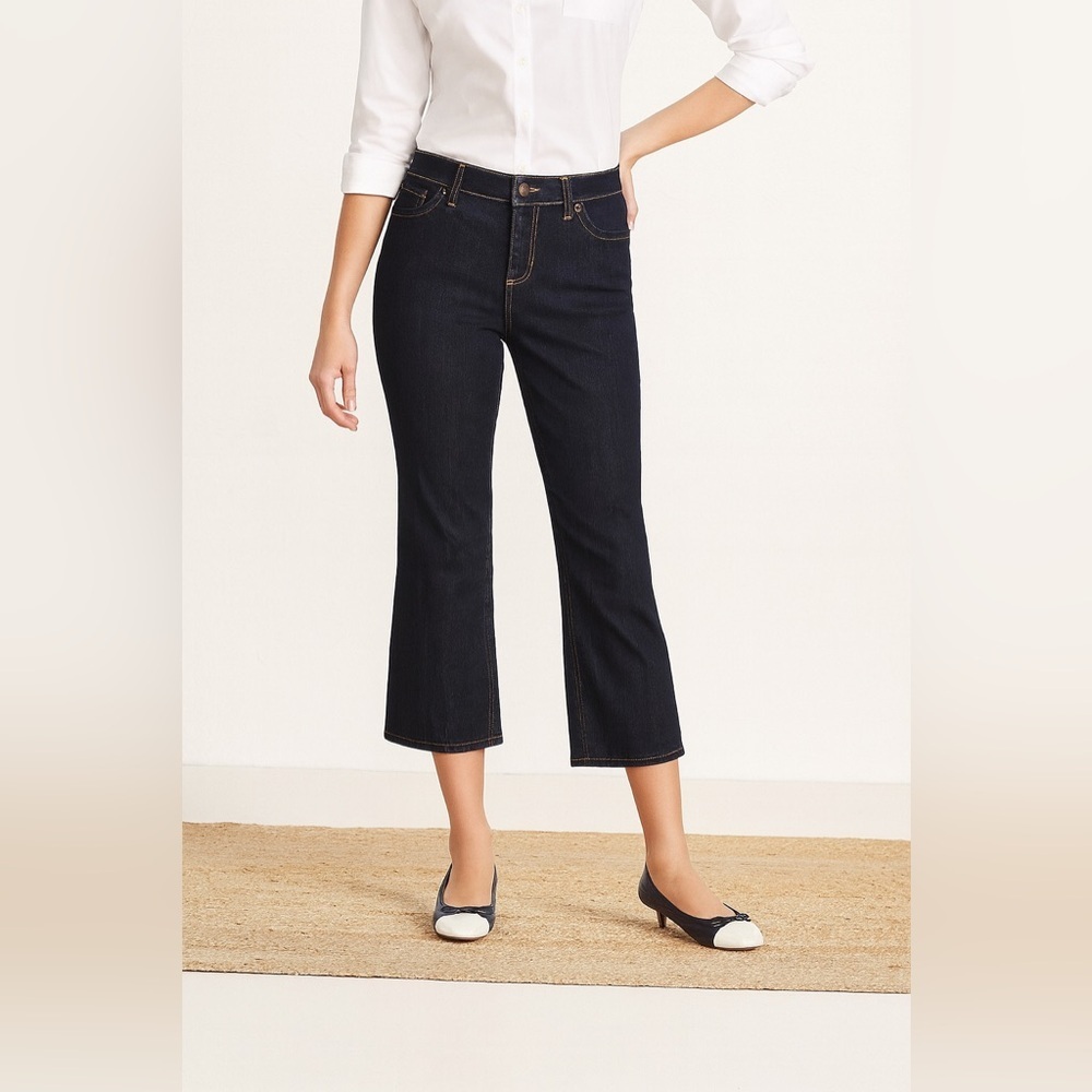 Women's Dark Indigo Cropped Bootcut Jeans